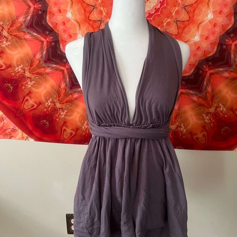 Elegant Purple Sleeveless Dress